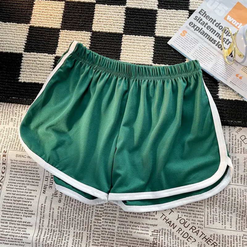 Women Pink Elastic Waist Shorts Running Comfort Loose Summer - Image 19