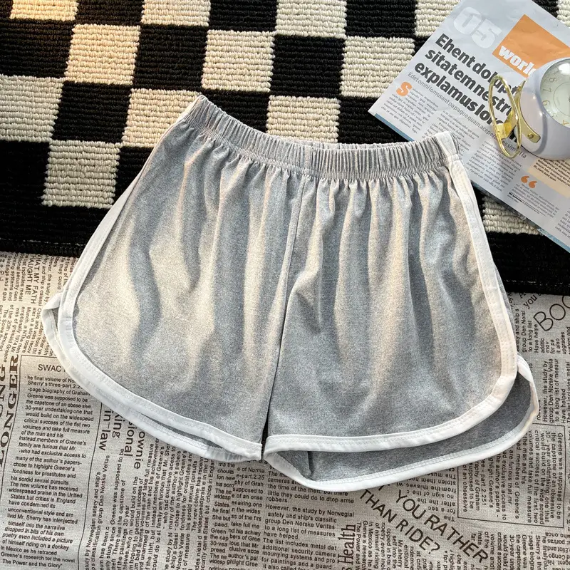 Women Pink Elastic Waist Shorts Running Comfort Loose Summer - Image 21