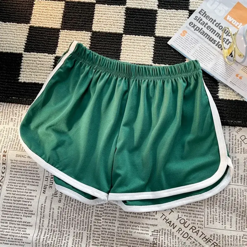 Women Pink Elastic Waist Shorts Running Comfort Loose Summer - Image 2