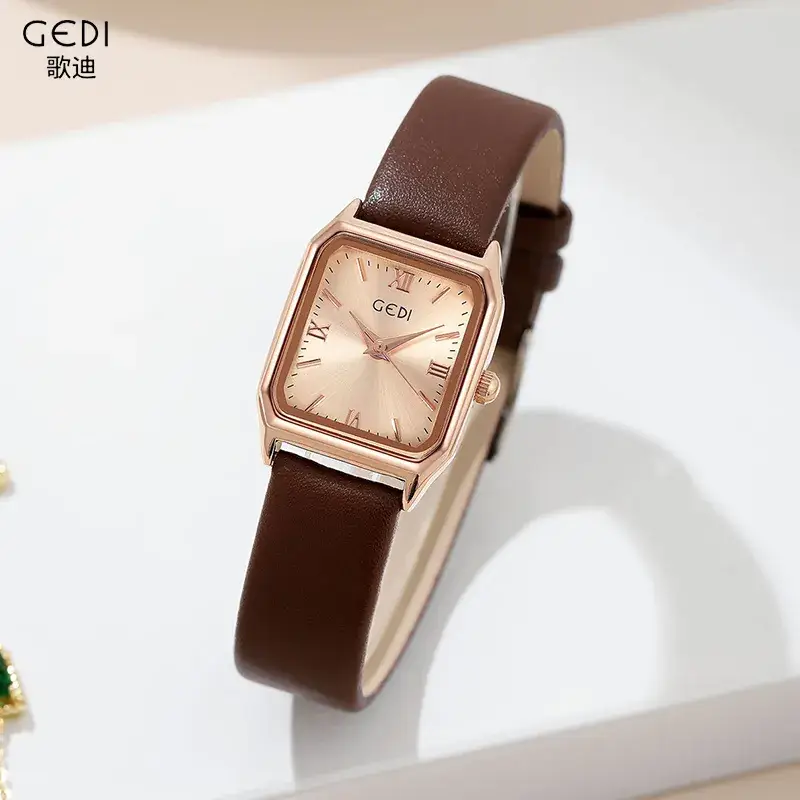 Goldie Fashion Square Watch with Black Strap - Image 6