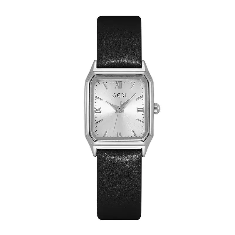 Goldie Fashion Square Watch with Black Strap