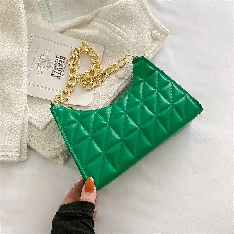 Black Rhombic Chain Shoulder Bag for Women 2022 - Image 2