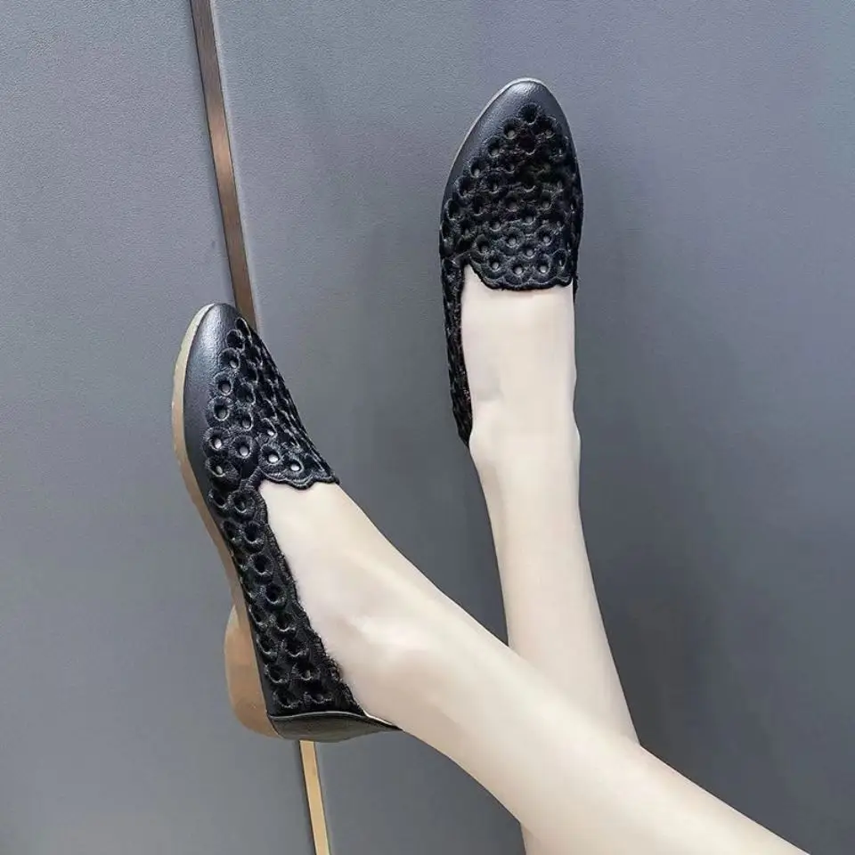 2022 Summer New Embroidered Hollow Ox-tendon-soled Casual Small Single-layer Shoes Fashionable Korean Style Retro sneaker Internet Celebrant - Image 5