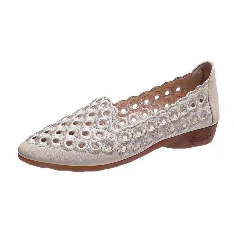 2022 Summer New Embroidered Hollow Ox-tendon-soled Casual Small Single-layer Shoes Fashionable Korean Style Retro sneaker Internet Celebrant - Image 8