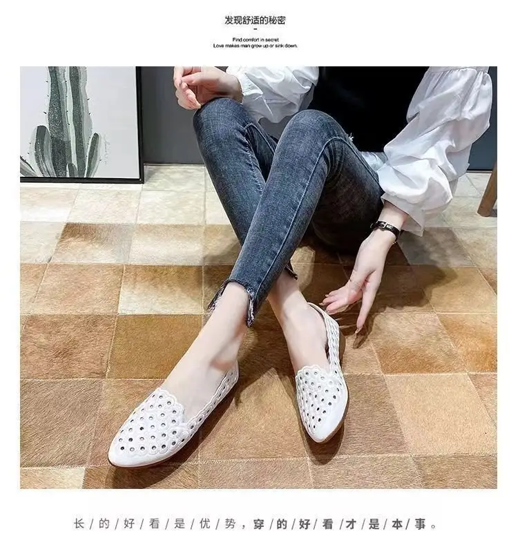 2022 Summer New Embroidered Hollow Ox-tendon-soled Casual Small Single-layer Shoes Fashionable Korean Style Retro sneaker Internet Celebrant — feature 2