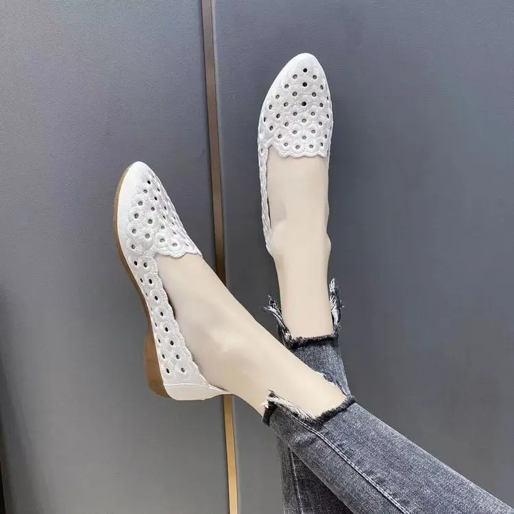 2022 Summer New Embroidered Hollow Ox-tendon-soled Casual Small Single-layer Shoes Fashionable Korean Style Retro sneaker Internet Celebrant — feature 6