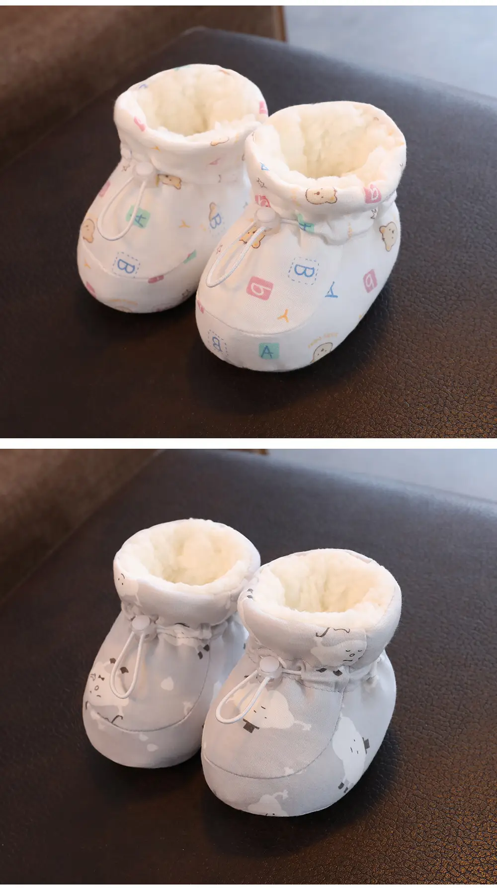 Winter Cotton Baby Shoes White Velvet 3-12M — feature 13