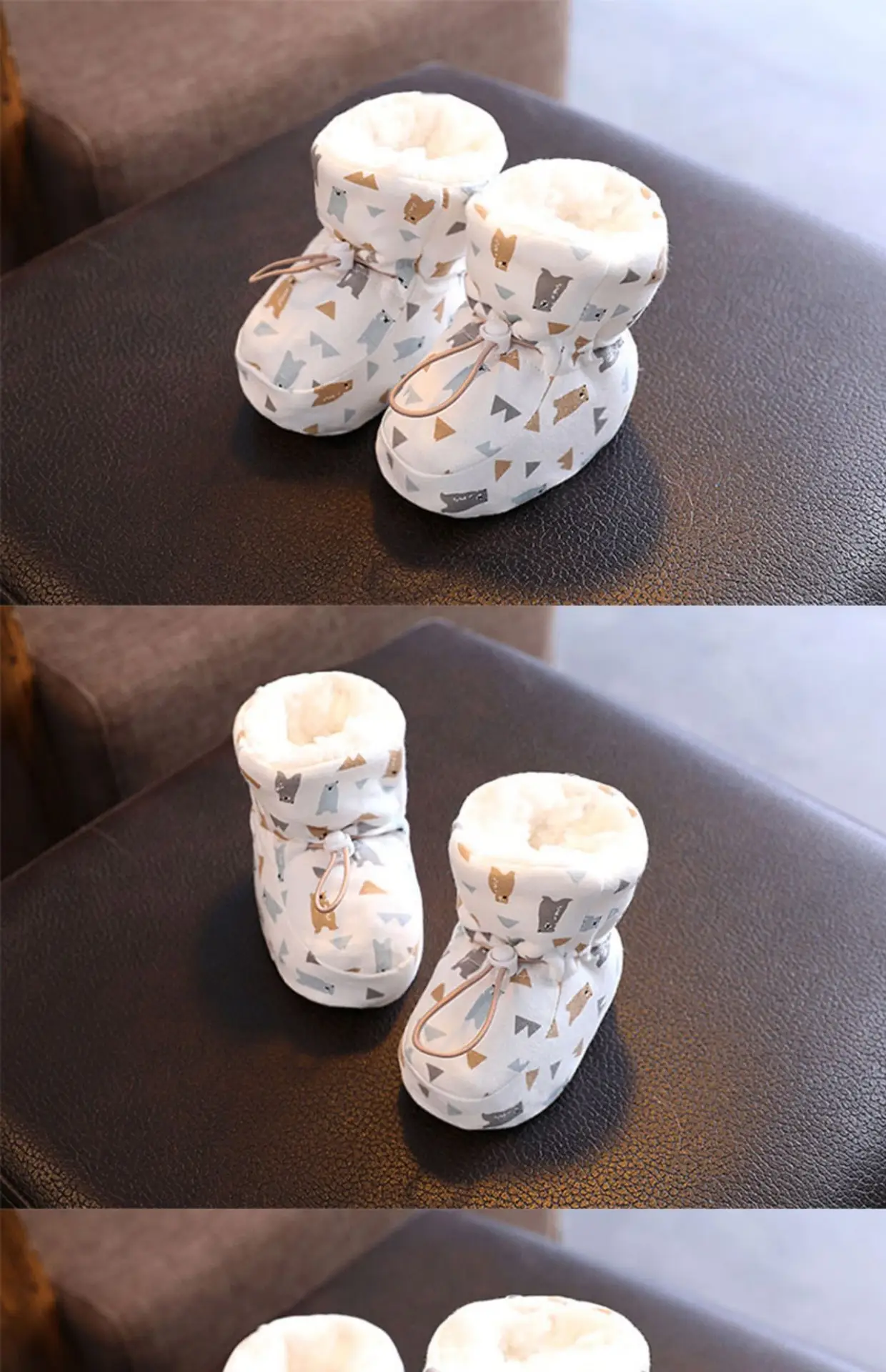 Winter Cotton Baby Shoes White Velvet 3-12M — feature 21