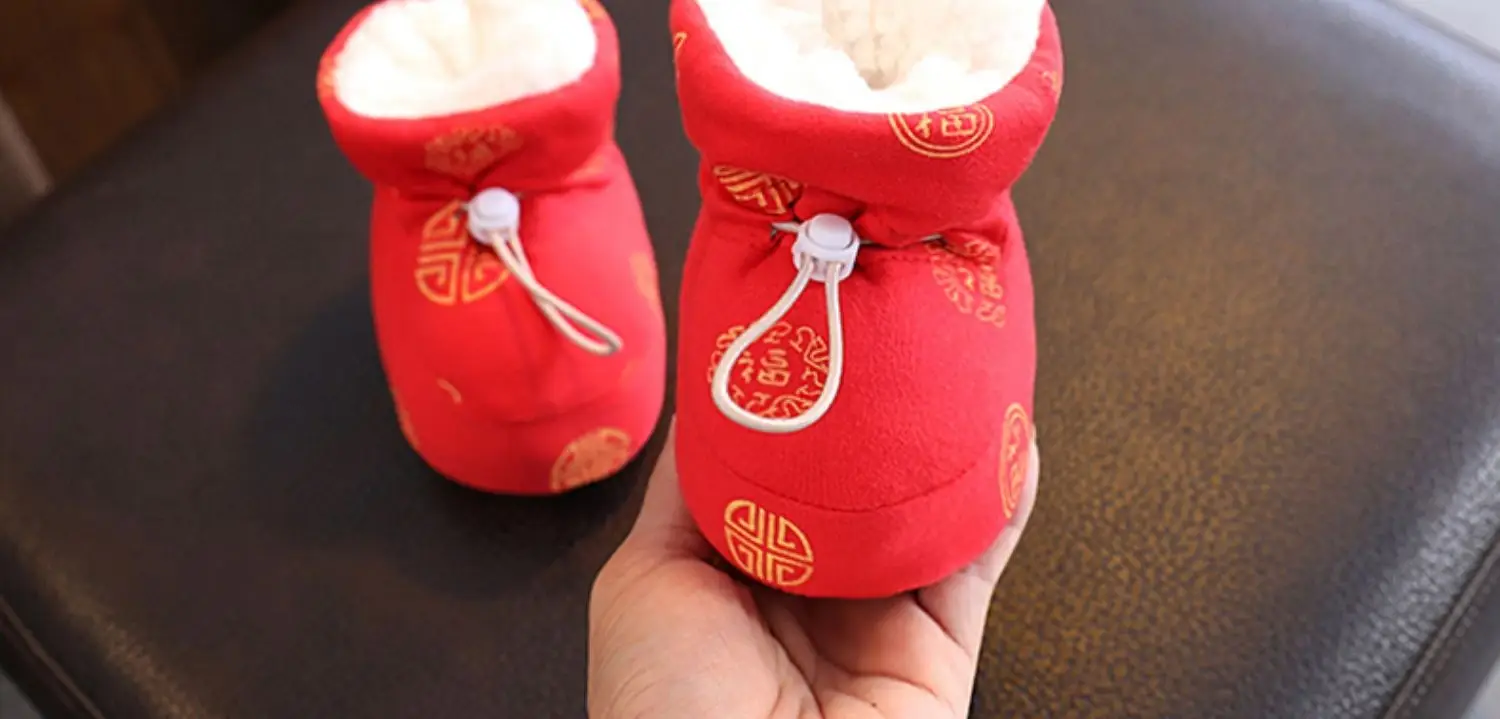 Winter Cotton Baby Shoes White Velvet 3-12M — feature 24