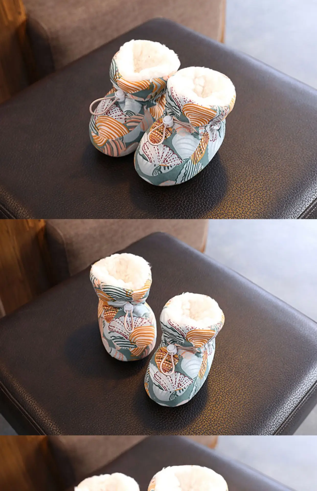 Winter Cotton Baby Shoes White Velvet 3-12M — feature 25