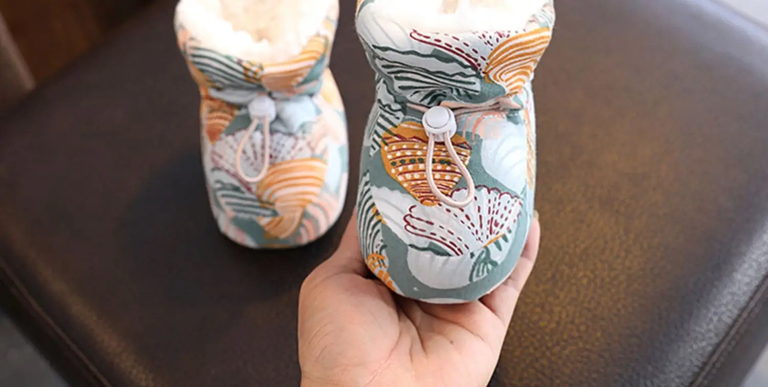 Winter Cotton Baby Shoes White Velvet 3-12M — feature 26