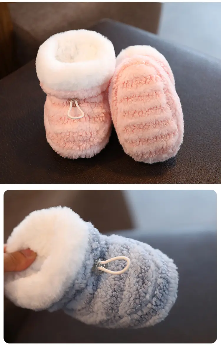 Winter Cotton Baby Shoes White Velvet 3-12M — feature 33
