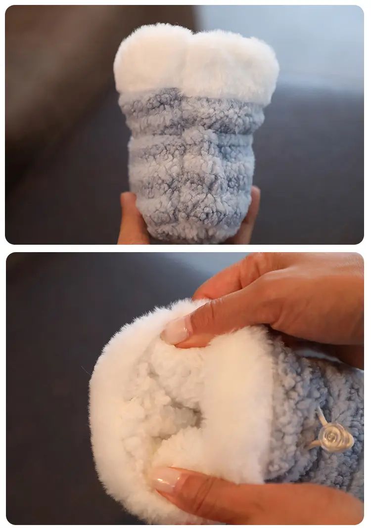 Winter Cotton Baby Shoes White Velvet 3-12M — feature 34