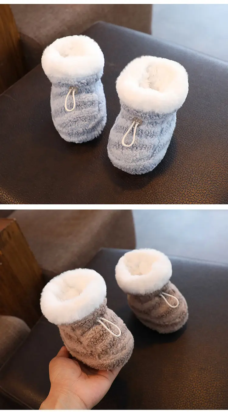 Winter Cotton Baby Shoes White Velvet 3-12M — feature 35