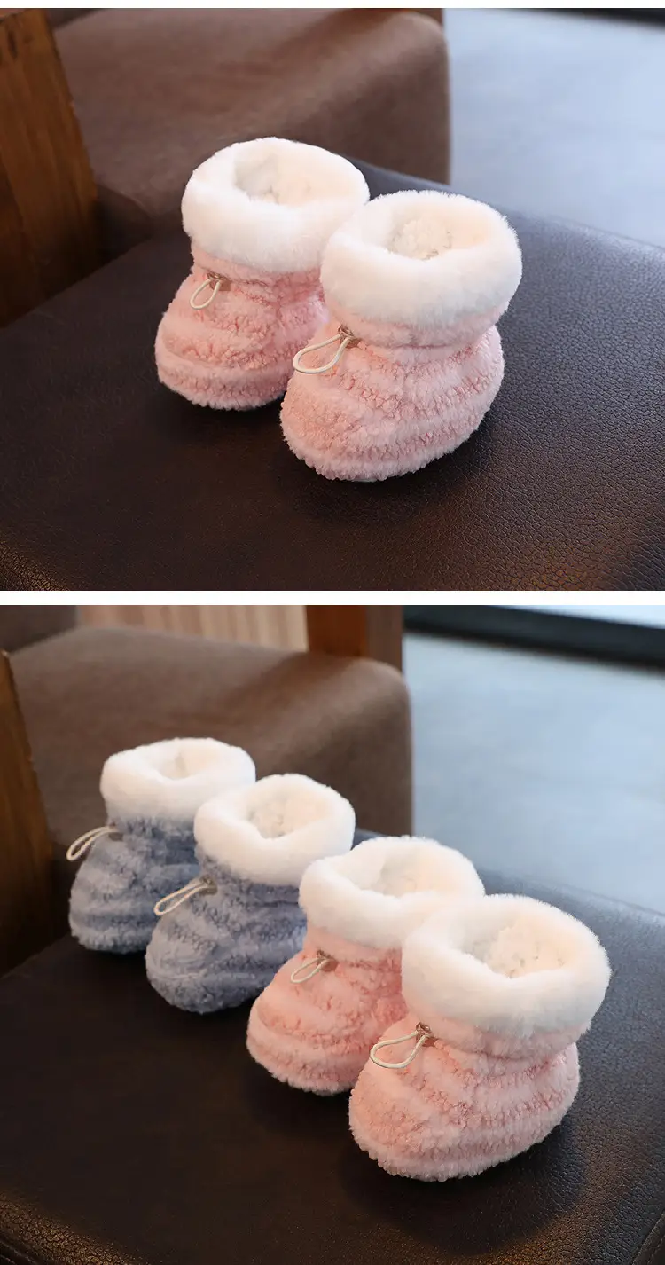 Winter Cotton Baby Shoes White Velvet 3-12M — feature 36