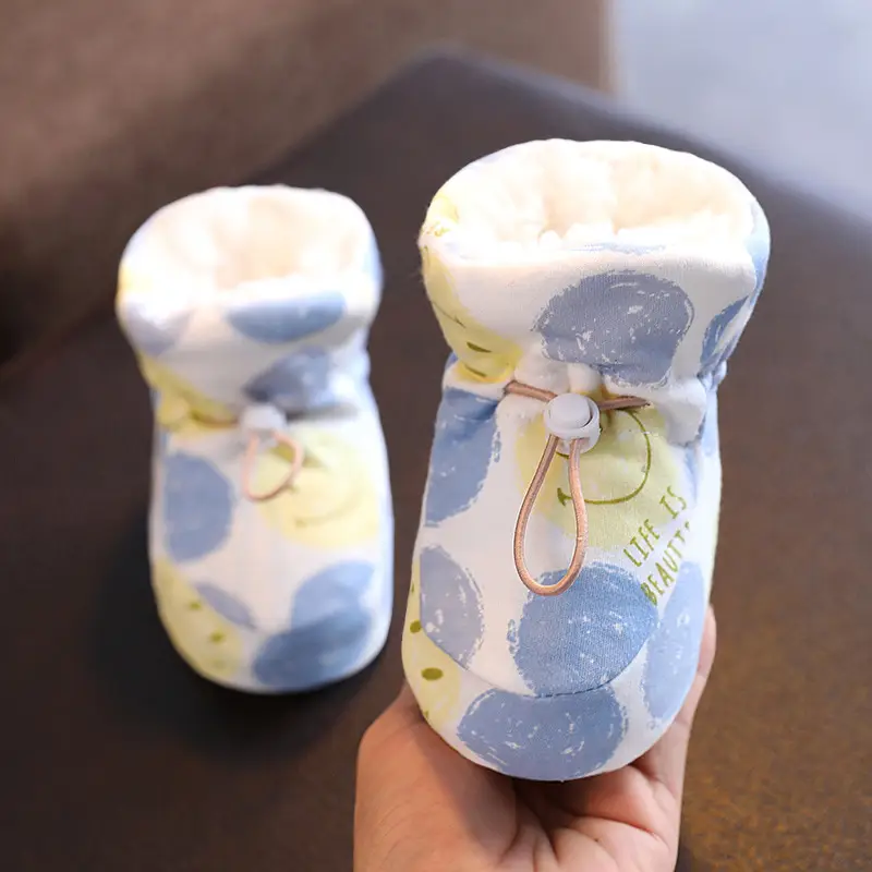 Winter Cotton Baby Shoes White Velvet 3-12M