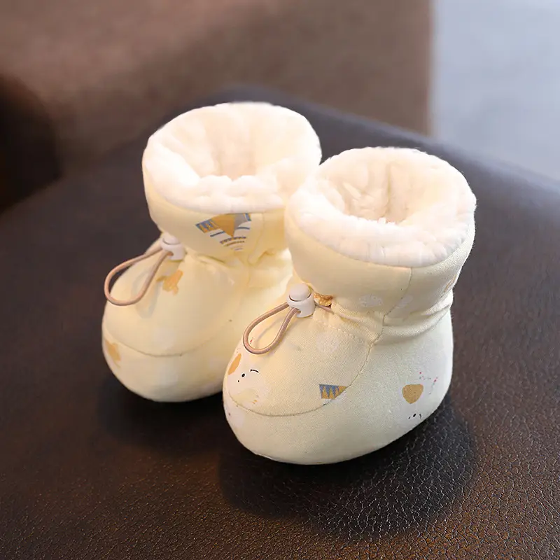 Winter Cotton Baby Shoes White Velvet 3-12M