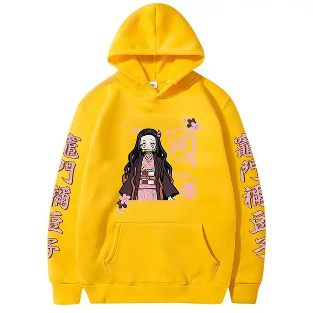 Pink Cross-border Fleece Hoodie for Men with Anime Print