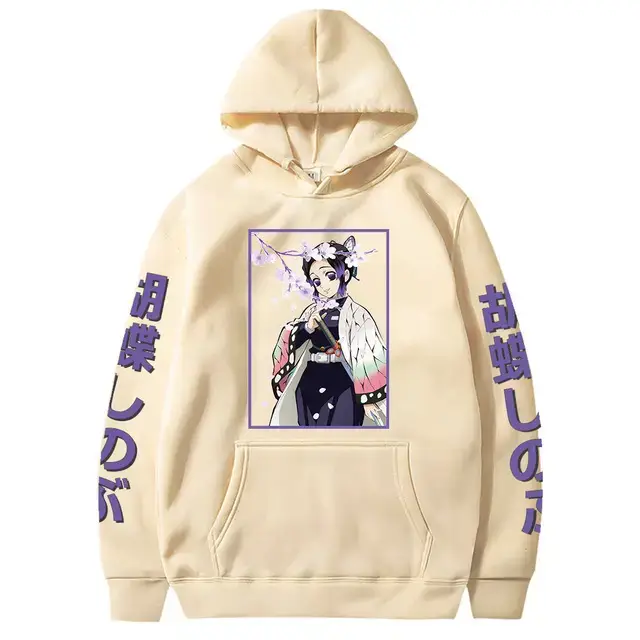 Pink Cross-border Fleece Hoodie for Men with Anime Print