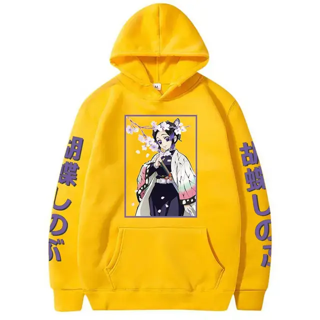 Pink Cross-border Fleece Hoodie for Men with Anime Print
