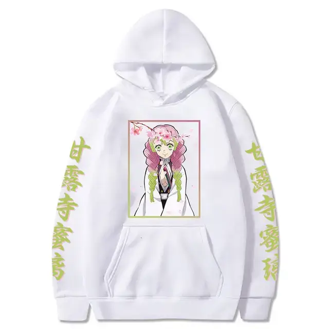 Pink Cross-border Fleece Hoodie for Men with Anime Print
