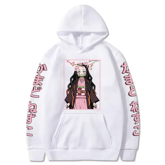Pink Cross-border Fleece Hoodie for Men with Anime Print
