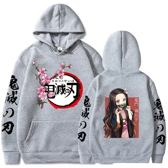 Pink Cross-border Fleece Hoodie for Men with Anime Print