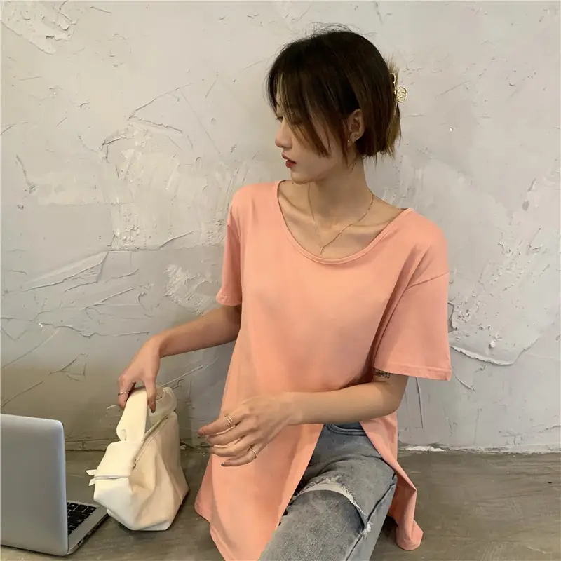 Women White Slit V-Neck T-Shirt Summer 2025 — feature 16