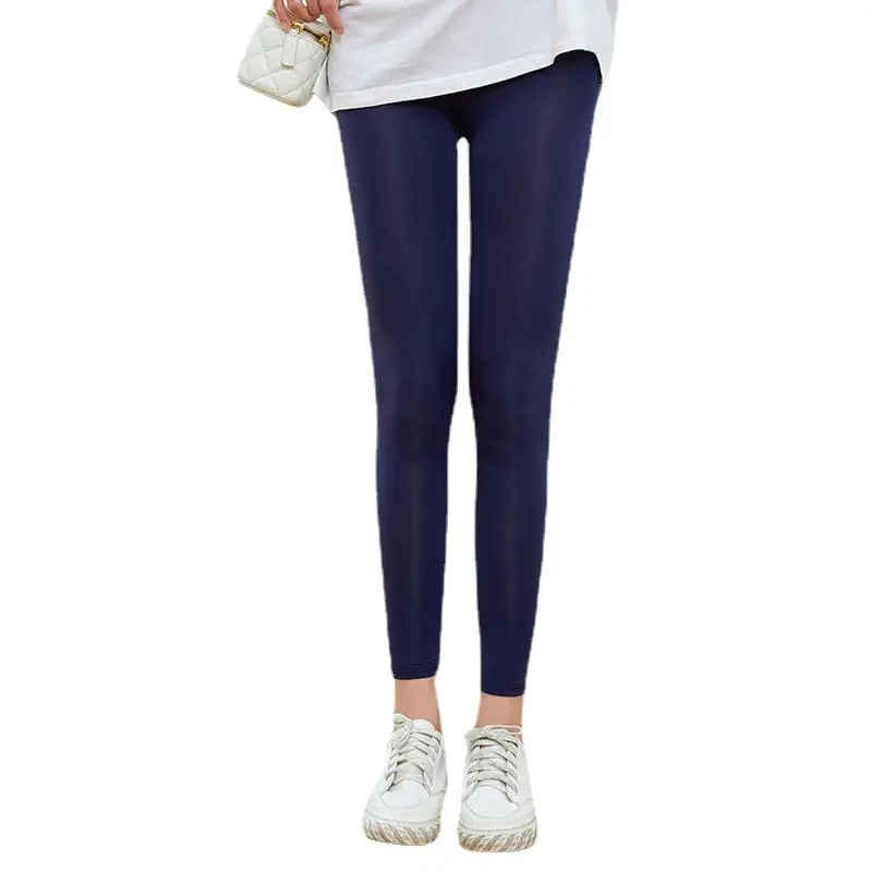Women Ice Silk Leggings Stretch Anti-Running Sports Pants - Image 9