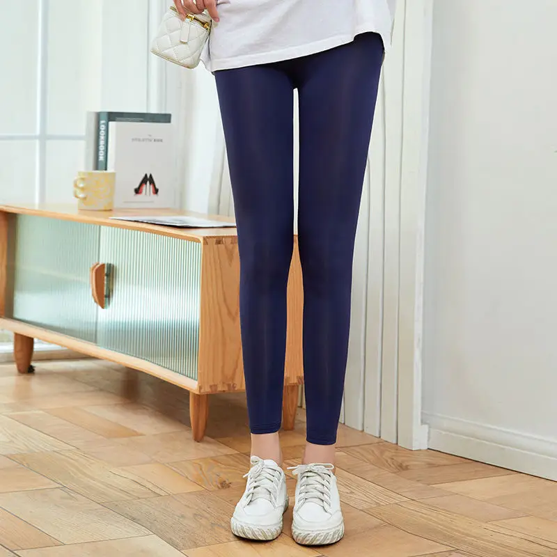 Women Ice Silk Leggings Stretch Anti-Running Sports Pants - Image 4