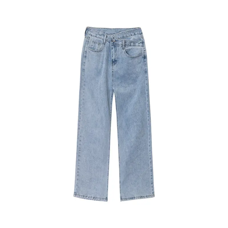 Women Light Blue Wide Leg Jeans Summer 2022 - Image 6