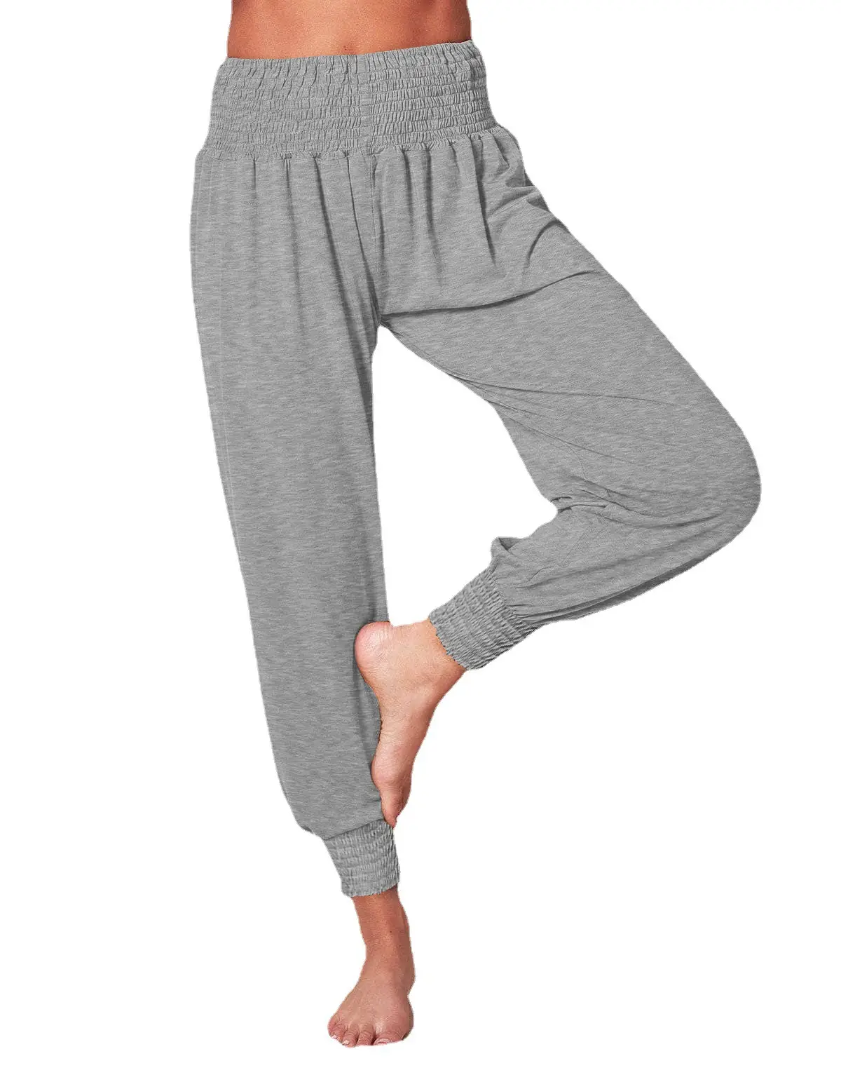 Women Loose Fit Brown Cotton Trousers Casual Sports Yoga - Image 12