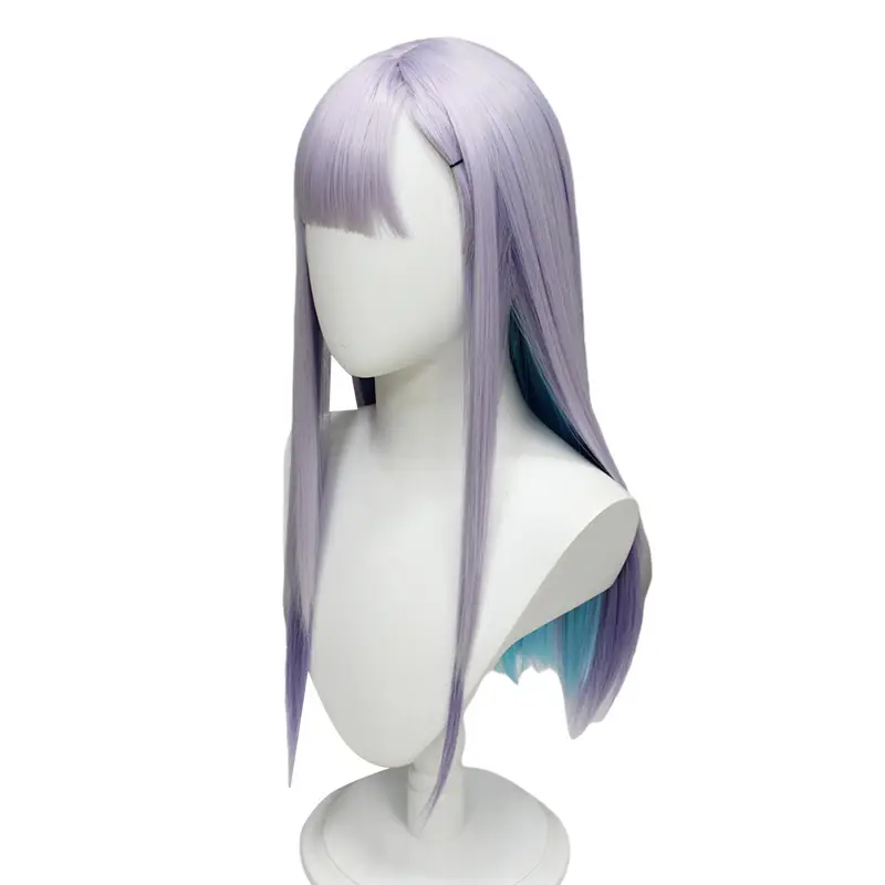 Purple Gradient Silicone Hair Wig for Women
