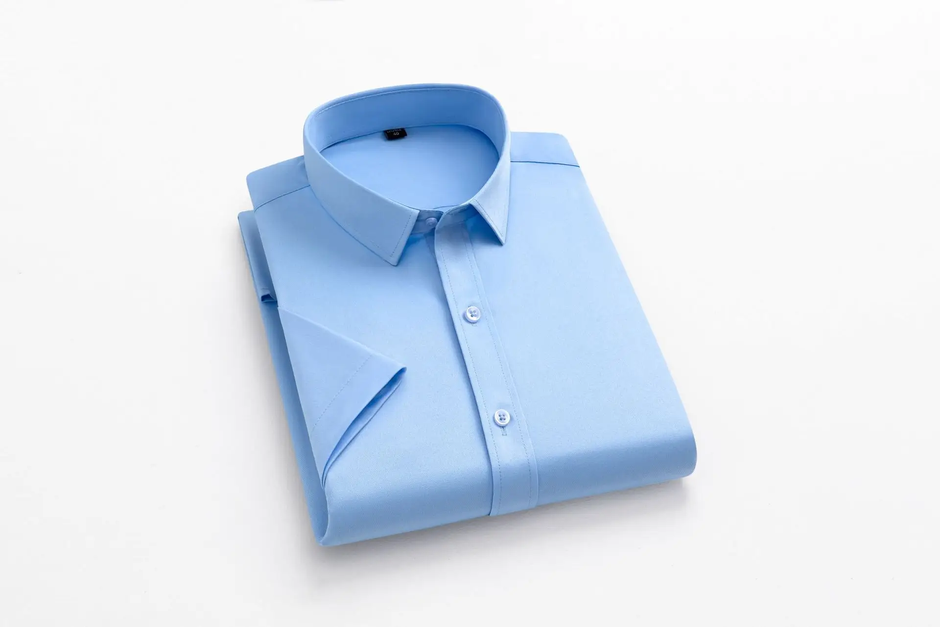 Men's Black Button Collar Shirt with Elastic Wrap