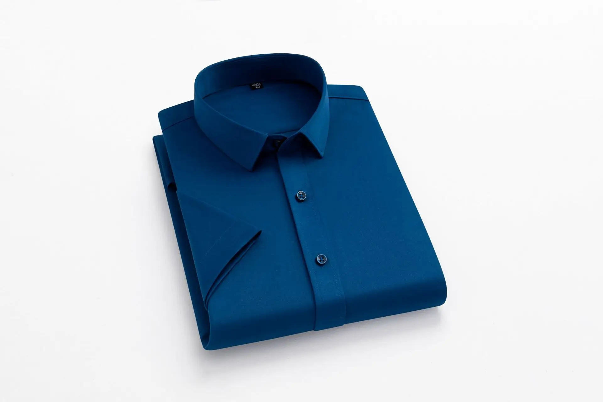 Men's Black Button Collar Shirt with Elastic Wrap