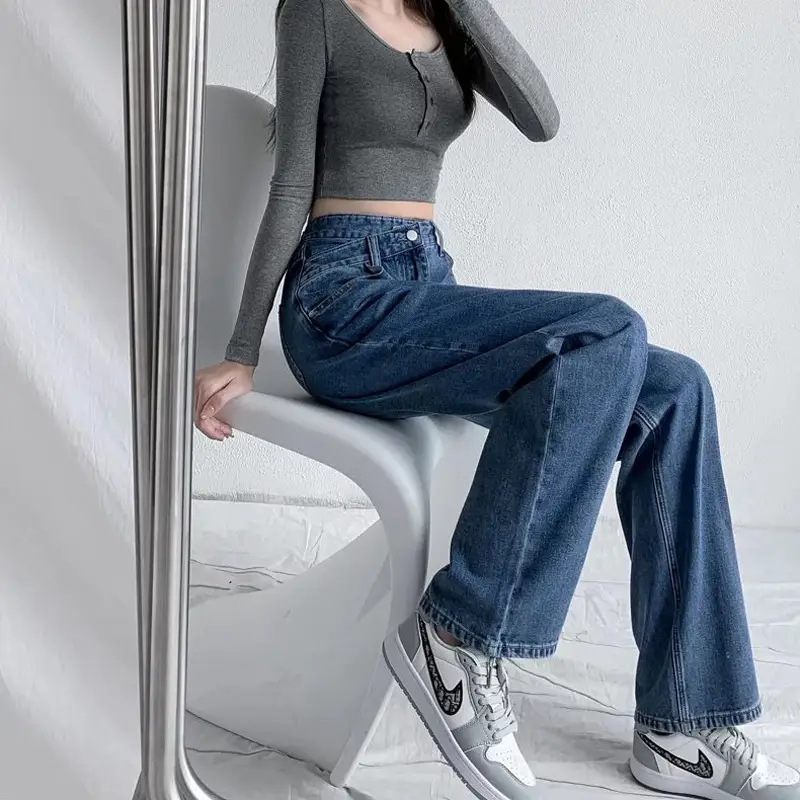 Women's Vintage Blue Jeans High Waist Slimming 2025 - Image 6