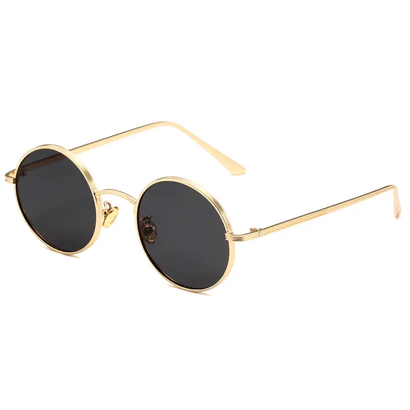 Men's Round Gold Frame Sunglasses 2023