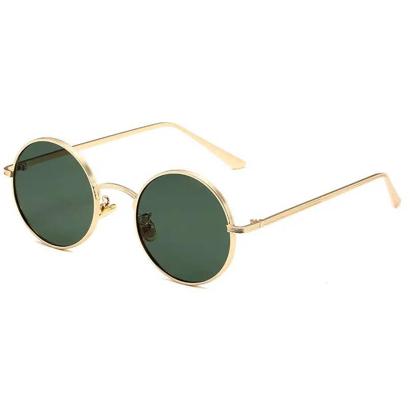 Men's Round Gold Frame Sunglasses 2023 - Image 5
