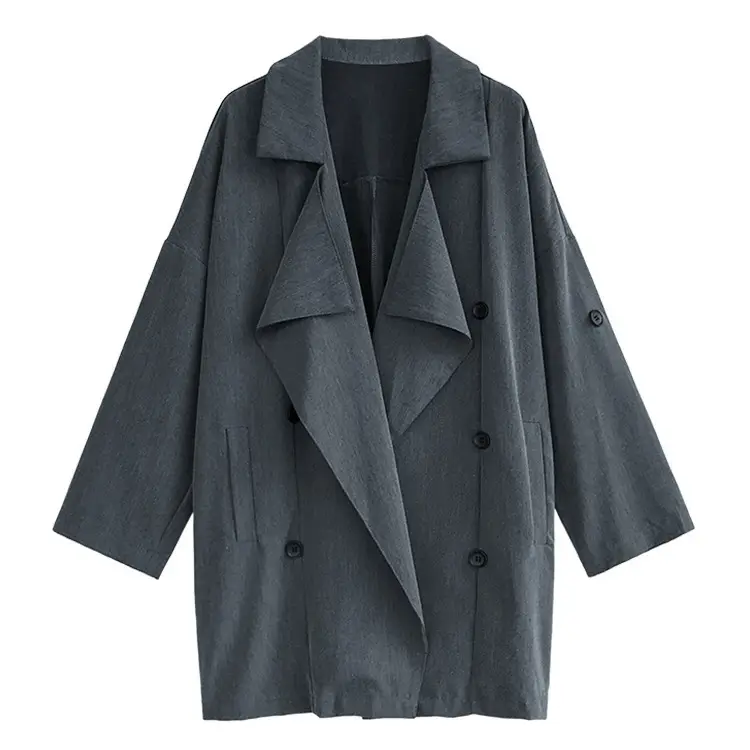 2023 Korean Style Loose Black Coat for Women - Image 5