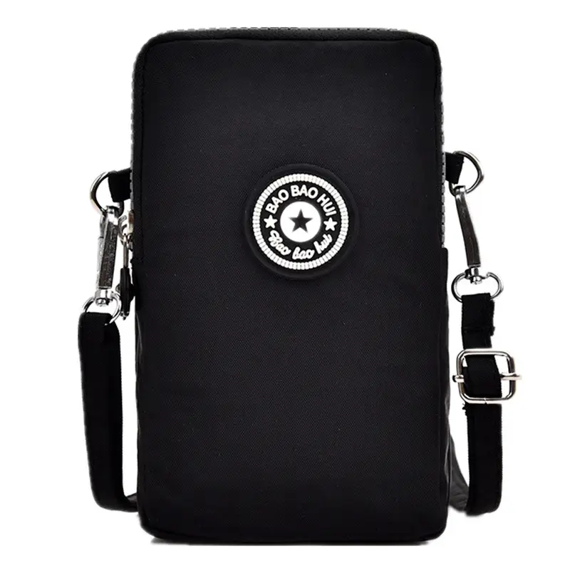 Large Capacity Phone Bag with 4-Point Closure, Red Nylon, Shoulder Crossbody - Image 11
