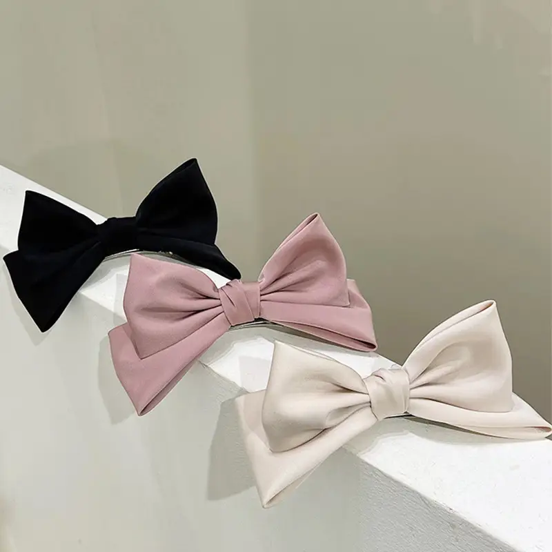Korean Style Black Big Bow Hairpin for Women - Image 7