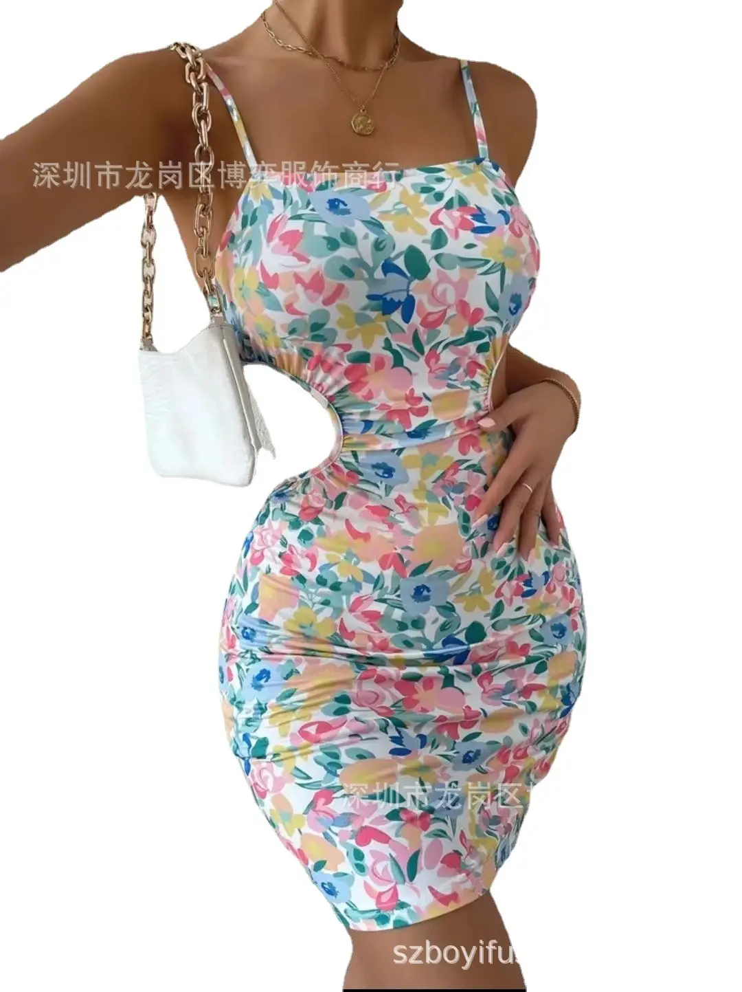 2022 Summer Floral Leaky Waist Bag Dress - Image 5