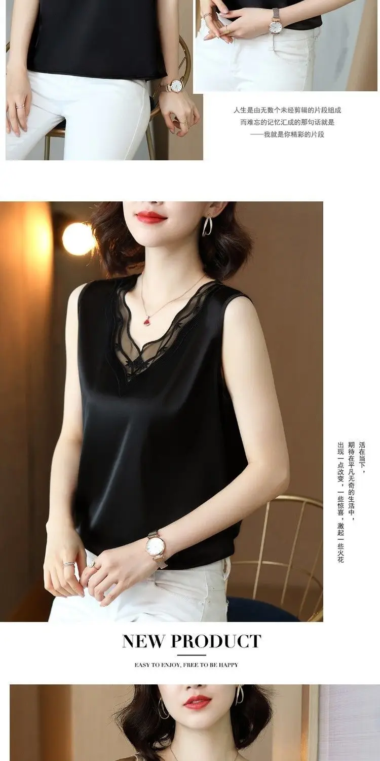 2022 Camisole Plus Size White Sleeveless V-Neck — feature 5