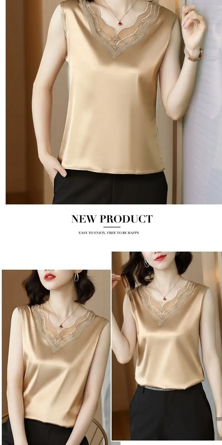 2022 Camisole Plus Size White Sleeveless V-Neck — feature 6