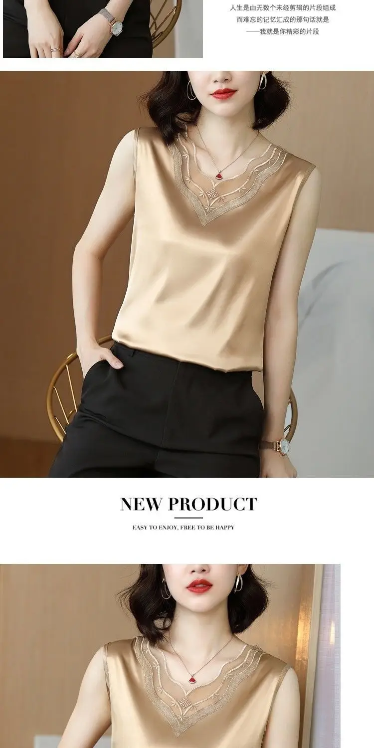 2022 Camisole Plus Size White Sleeveless V-Neck — feature 7