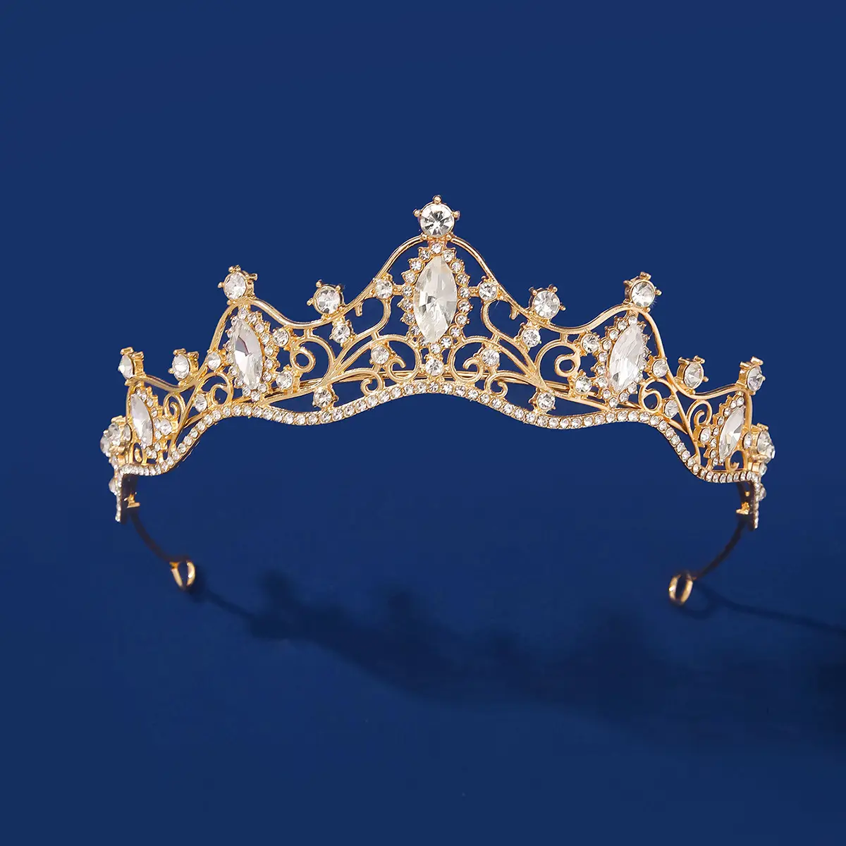 Silver Bridal Crown Headband 5cm High 15cm Wide - Image 5