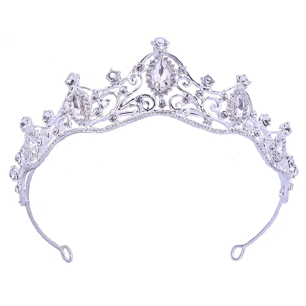 Silver Bridal Crown Headband 5cm High 15cm Wide - Image 8