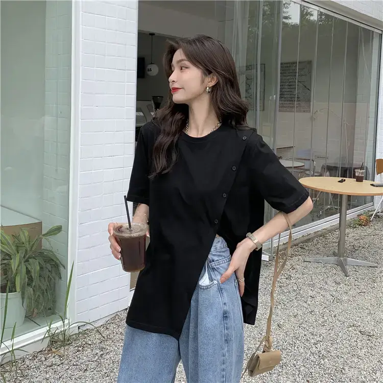 Women Slit T-Shirt Summer Loose Fit 2025 — feature 11