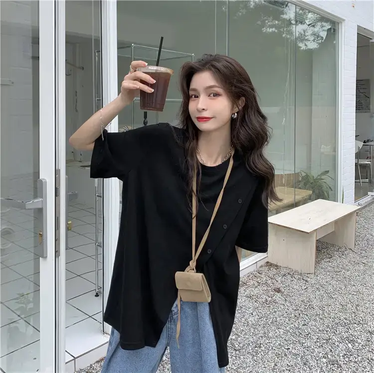 Women Slit T-Shirt Summer Loose Fit 2025 — feature 12