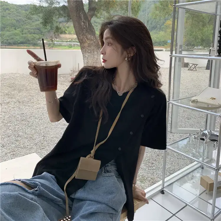 Women Slit T-Shirt Summer Loose Fit 2025 — feature 14